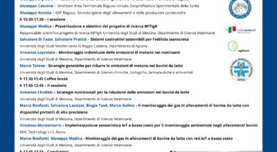EVENTO FORMATIVA DELL’11 OTTOBRE 2025 DALLE ORE 09:00 presso AGRITURISMO VALLE DI CHIARAMONTE: “MITIgA: MONITORAGGIO ED INNOVAZIONE TECNOLOGICA PER LA RIDUZIONE DELL’IMPATTO AMBIENTALE DEGLI ALLEVAMENTI ZOOTECNICI”: